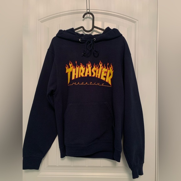 Dark Blue Thrasher Hoodie - Picture 1 of 2